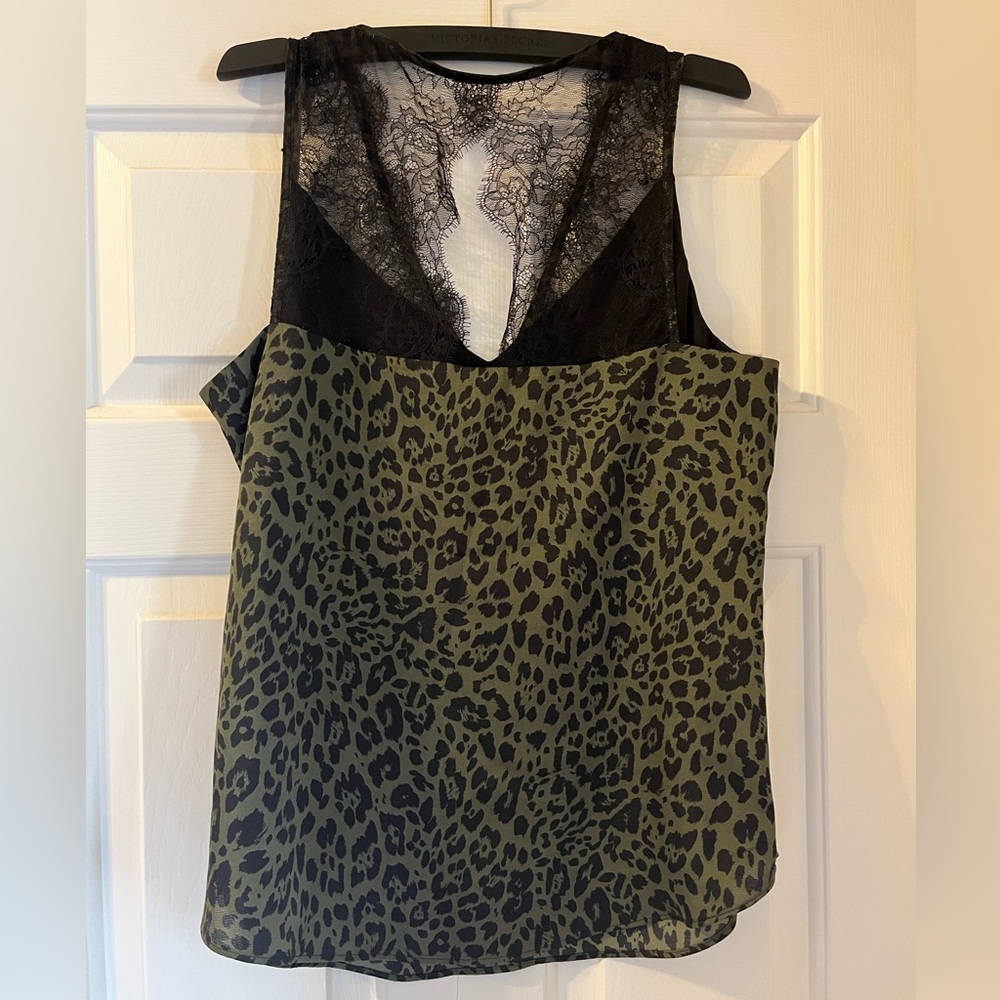 BNWT Express Green, lace topped camisole